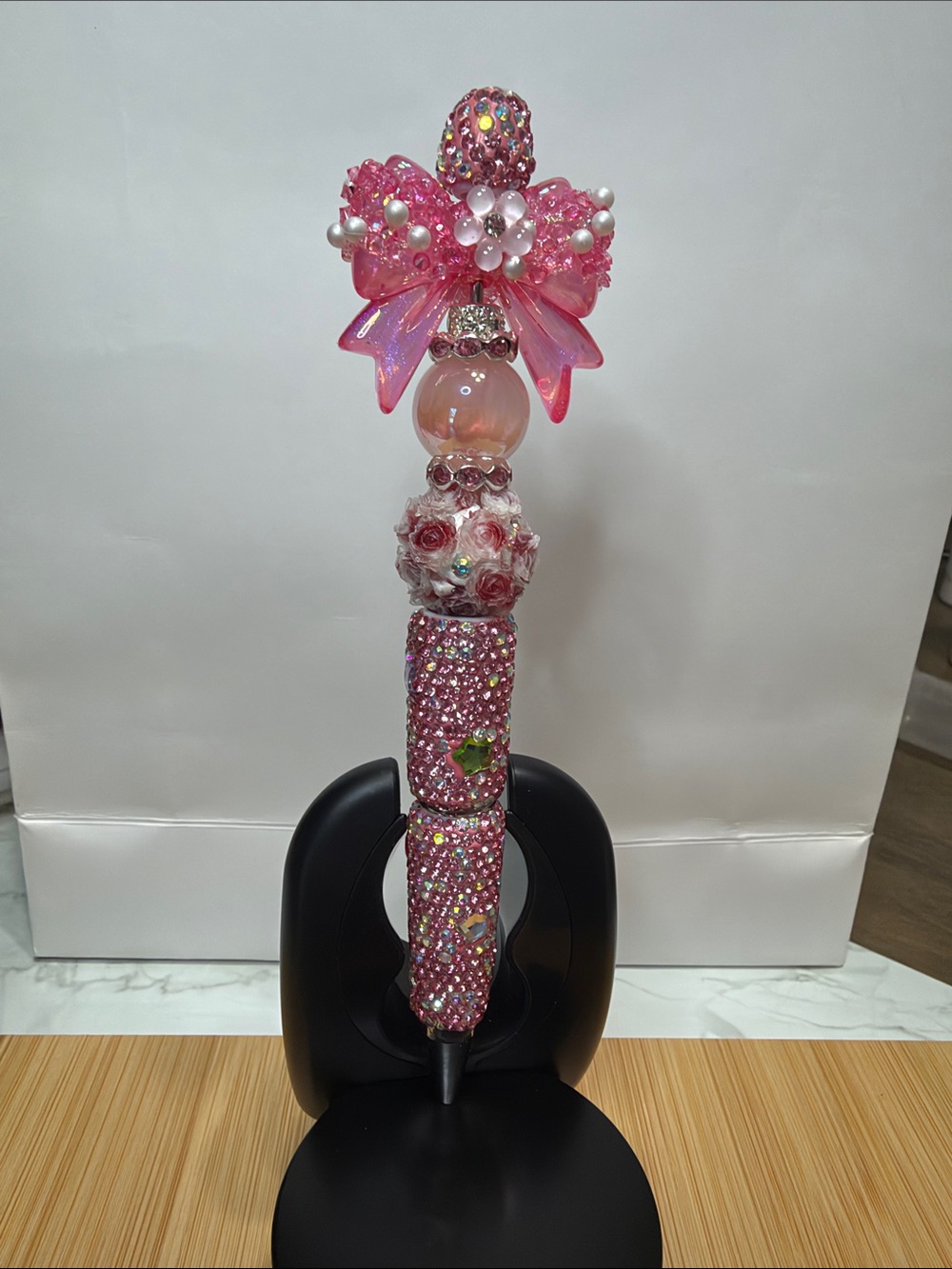 Pink Crystal Bow Decorative Pen - Accessories